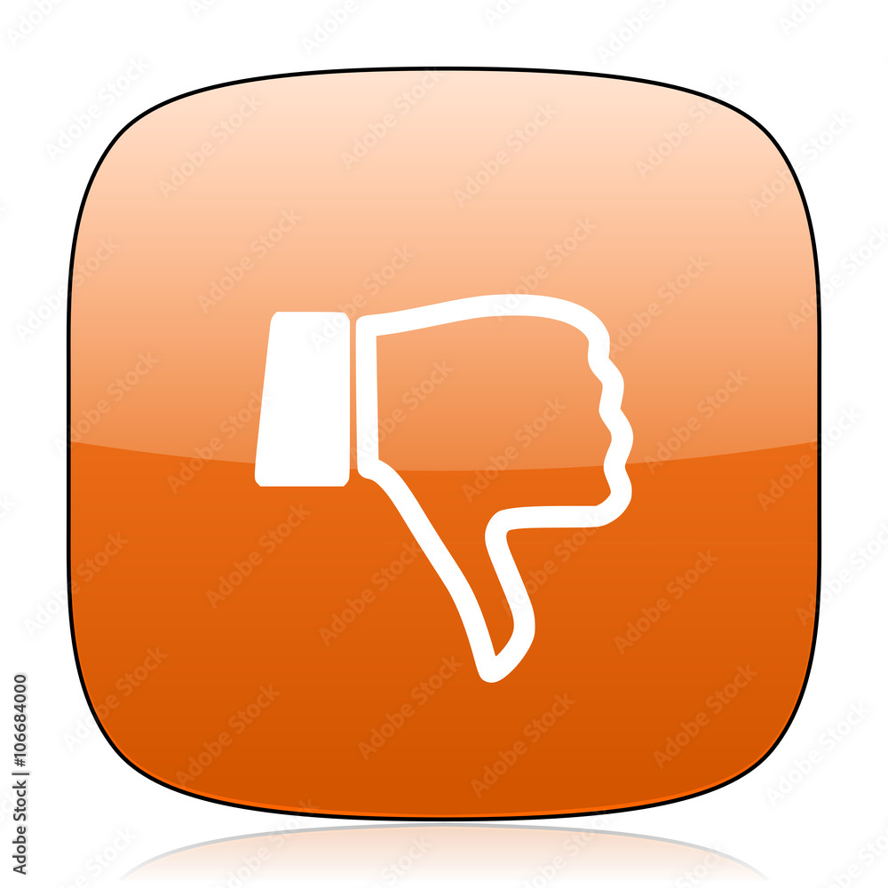 dislike orange square web design glossy icon dislike orange square web design glossy icon