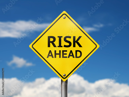 Slika na platnu Risk ahead road sign