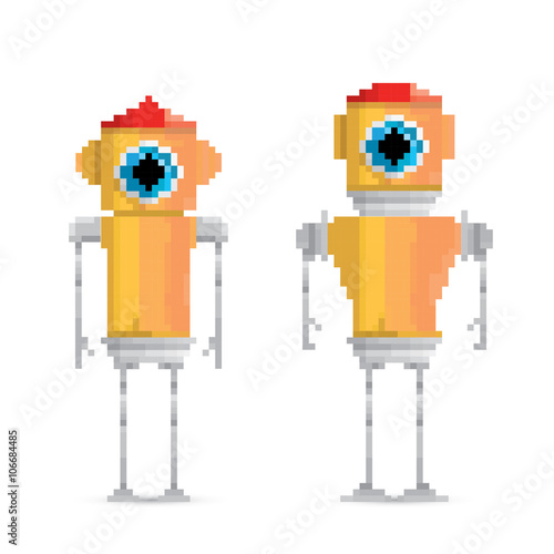 pixel style robot set © zmiter
