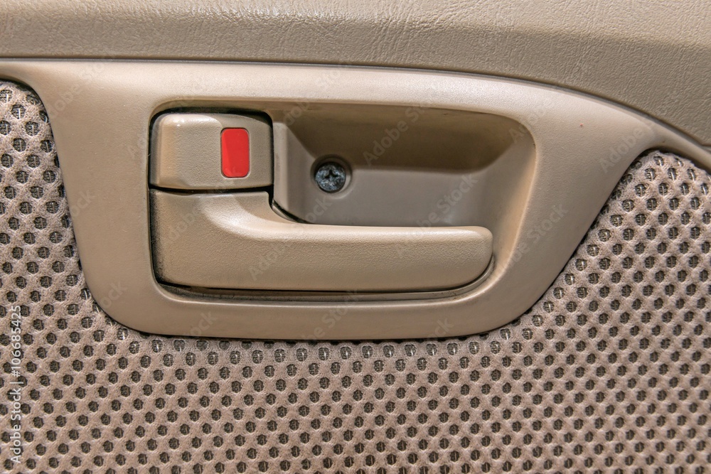 Car door handle - Detail of a door opener from inside of a car