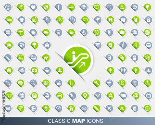 Pictogrammes collection vert gris