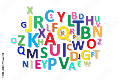 Alphabet letters color vector
