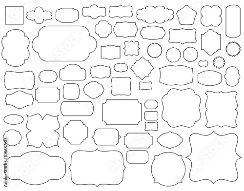 Retro vintage frames set vector