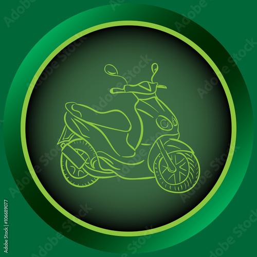 Icon green scooter