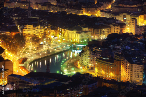 Bilbao city at night