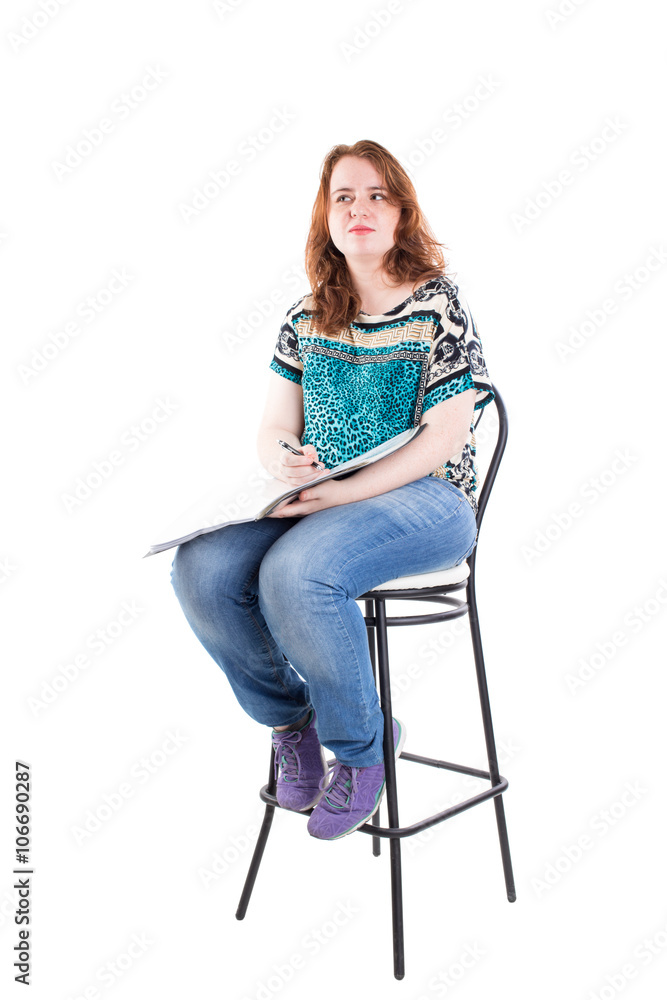 Beautiful redhead plus size model with folder. Beautiful redhead plus size model with folder.