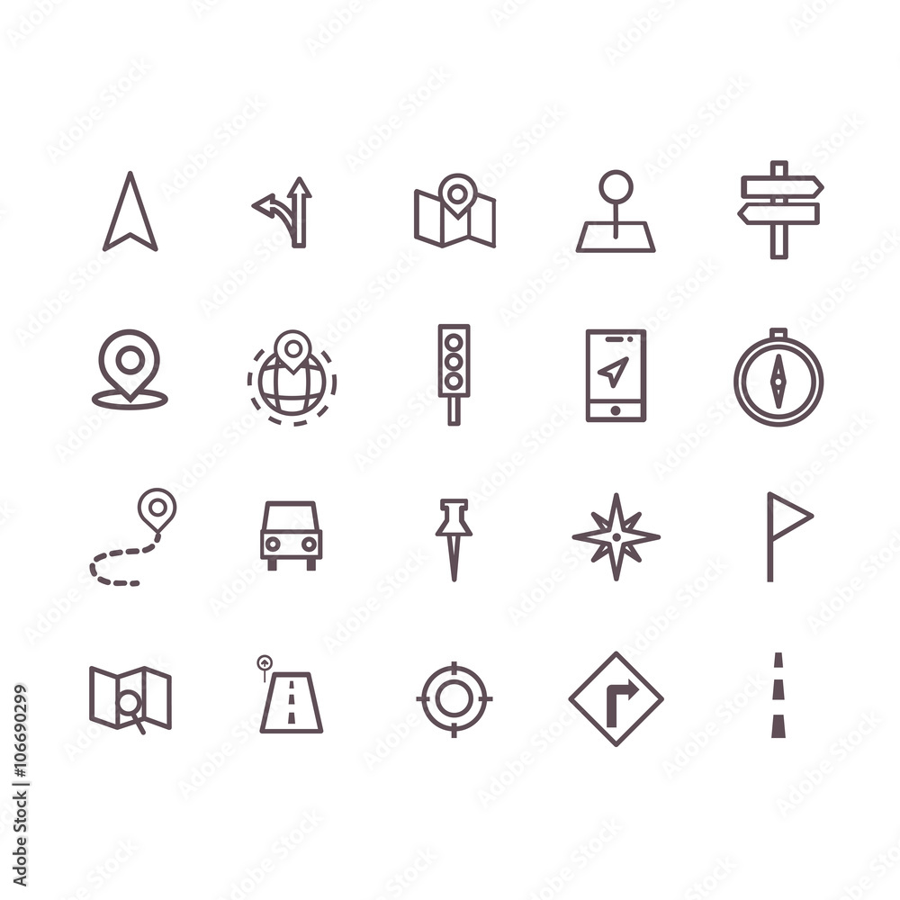 navigator icon set vector.line vector. navigator icon set vector.line vector.