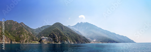 Tableau sur toile Mountaines Athos in Greece