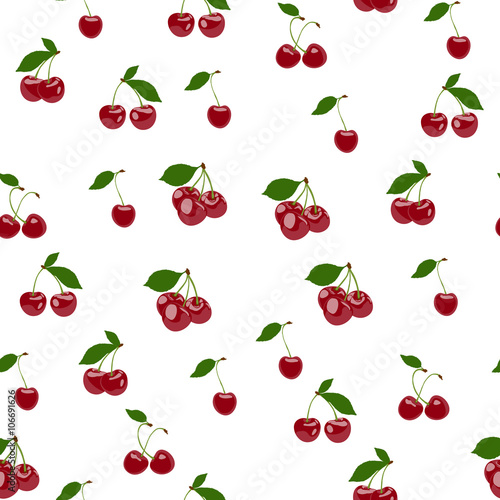 Cherry. Seamless pattern with cherry.