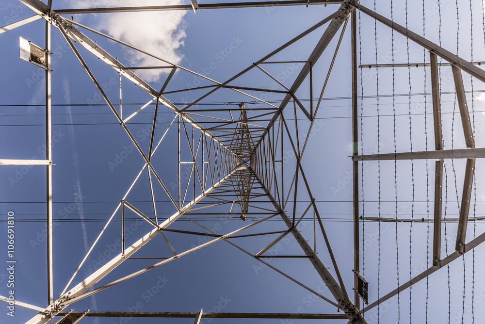 Fototapeta premium Beneath an Electricity Pylon