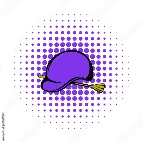 Horse jockey helmet and riding whip icon