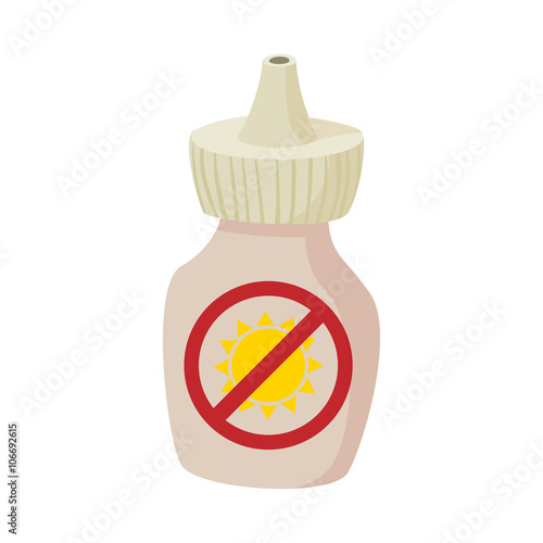 Sunblock cream icon, cartoon style 