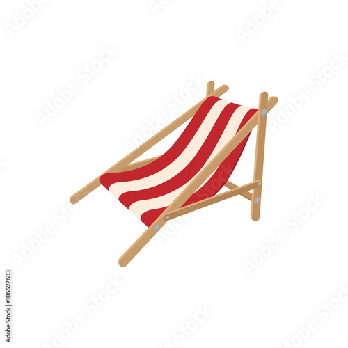 Beach chaise icon, cartoon style 