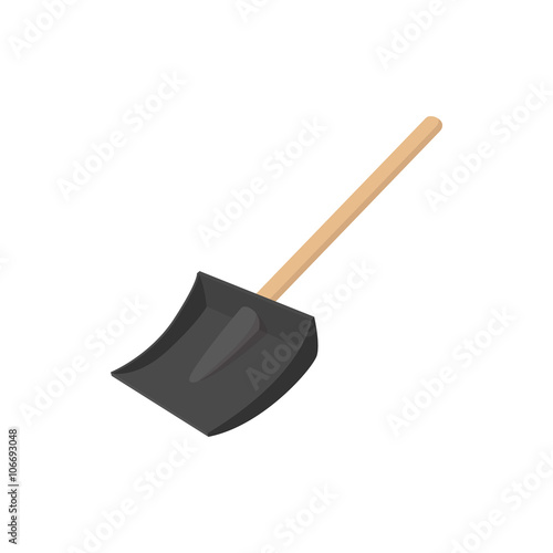 Snow shovel icon, cartoon style