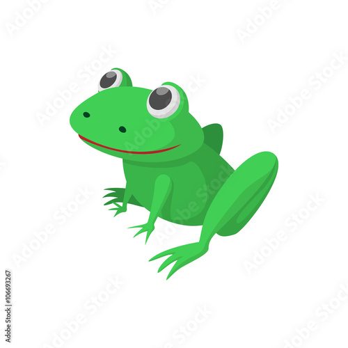 Frog icon, cartoon style