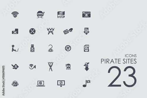 Set of pirate sites icons