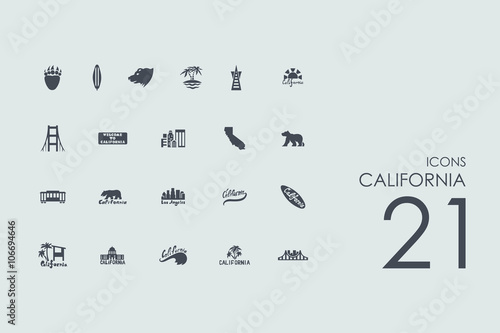 Set of California icons