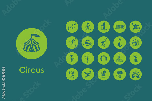 Set of circus simple icons