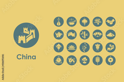 Set of China simple icons