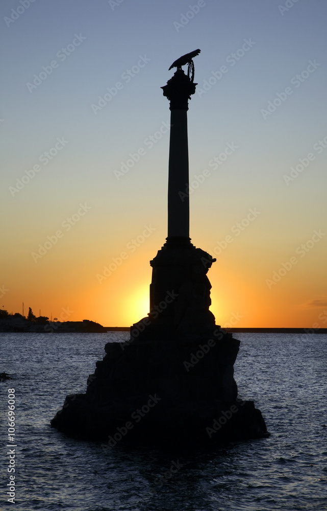 Monument to ships scuttled  in Sevastopol. Ukraine
