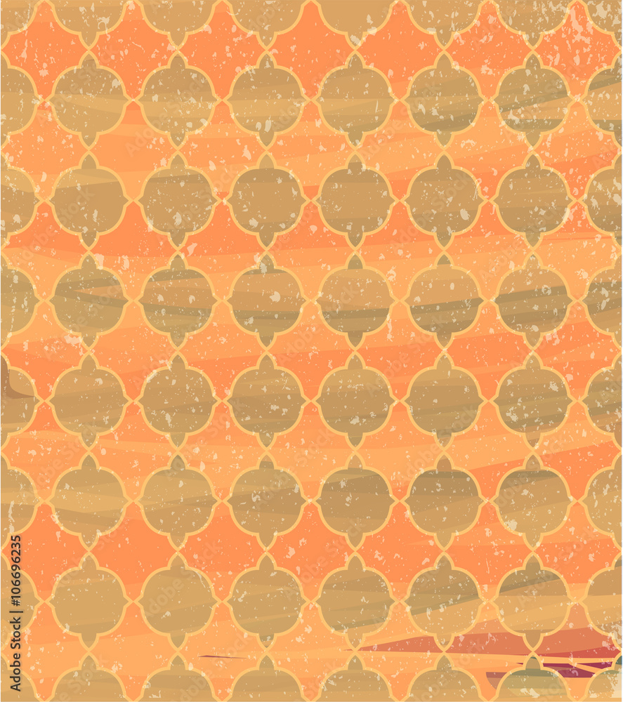 Fototapeta premium Abstract watercolors background with ornament.