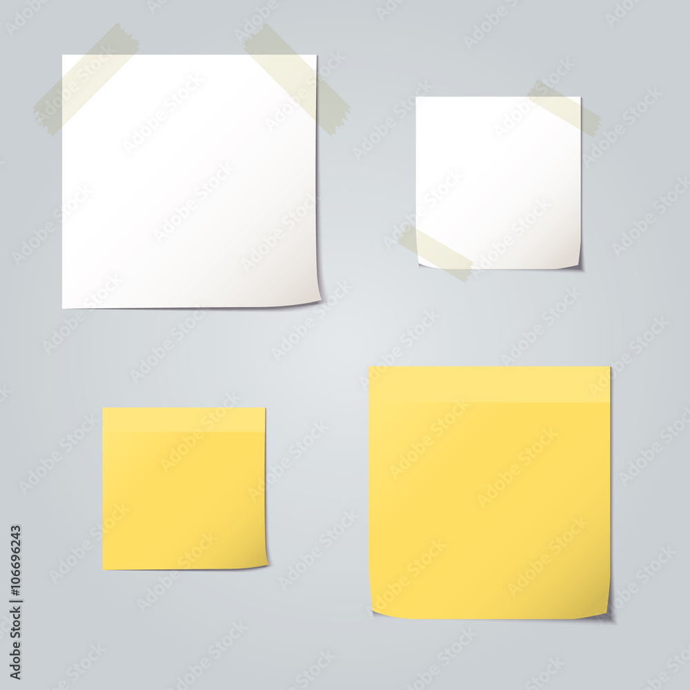 White and yellow folded paper set collections