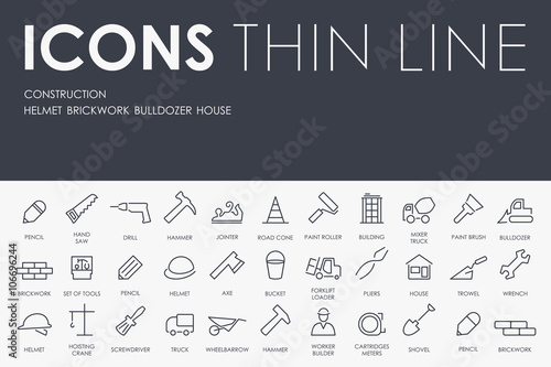 construction Thin Line Icons
