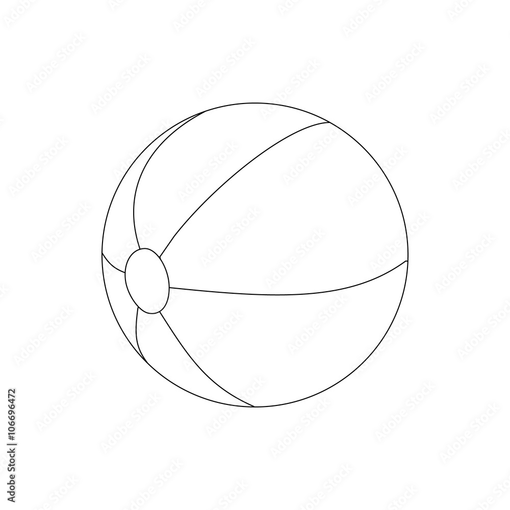 Beach ball icon, isometric 3d style Beach ball icon, isometric 3d style