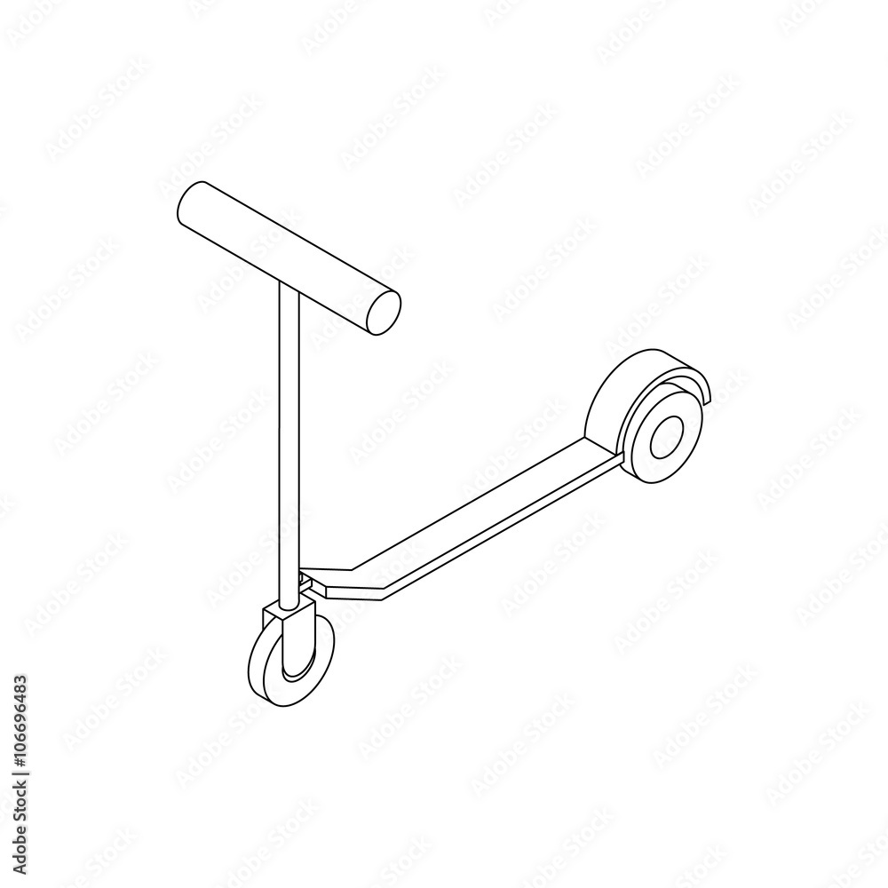 Kick scooter icon, isometric 3d style Kick scooter icon, isometric 3d style