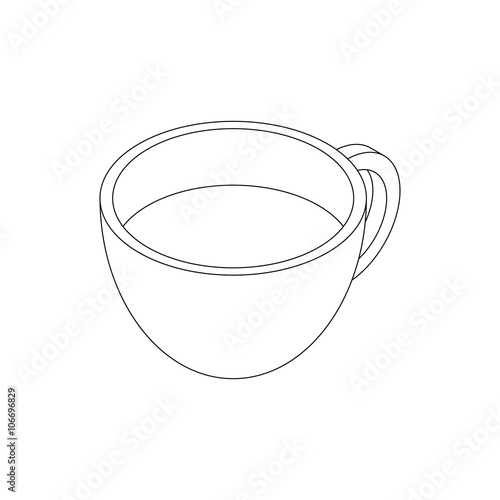 Coffee cup icon, isometric 3d style