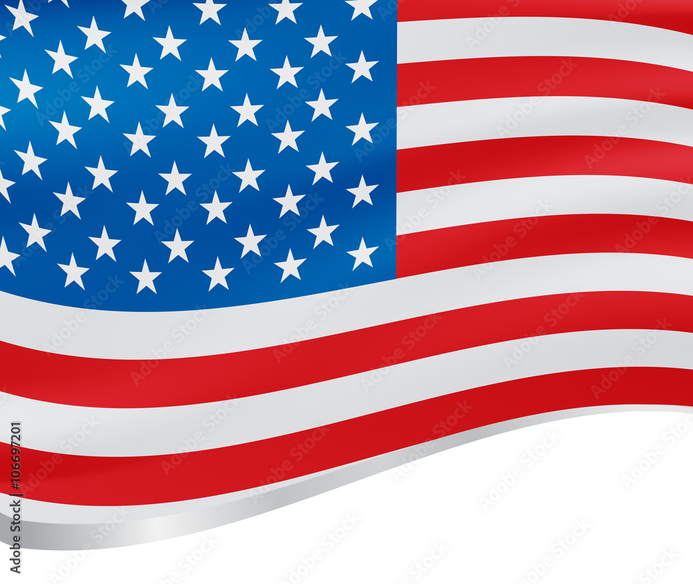 Waving flag of USA vector background Waving flag of USA vector background