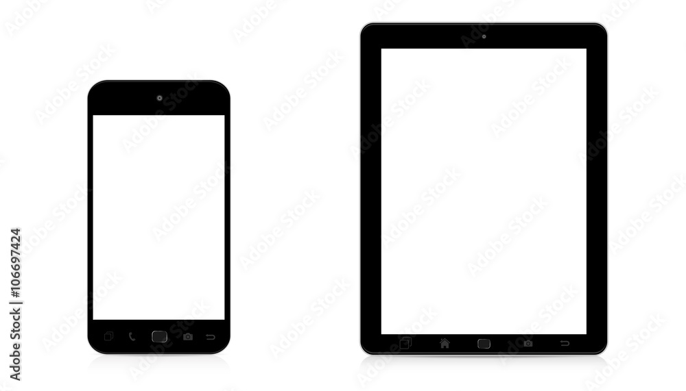 Modern digital phone and tablet on white background Modern digital phone and tablet on white background