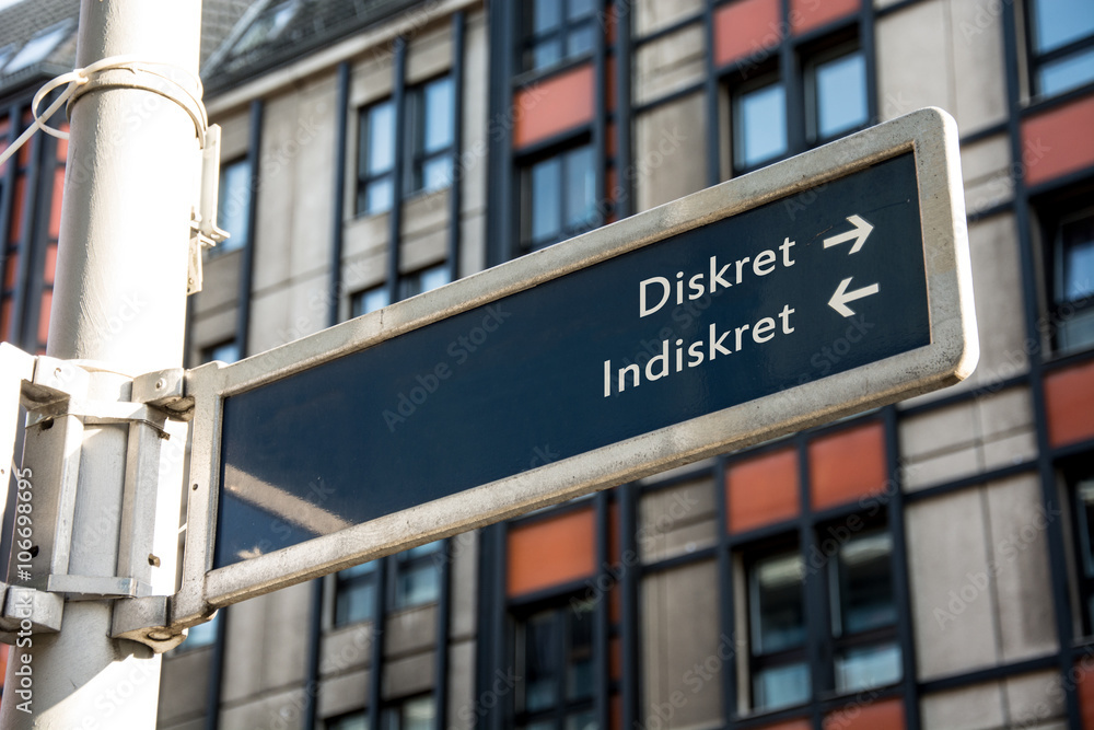 Fototapeta premium Schild 61 - Diskret