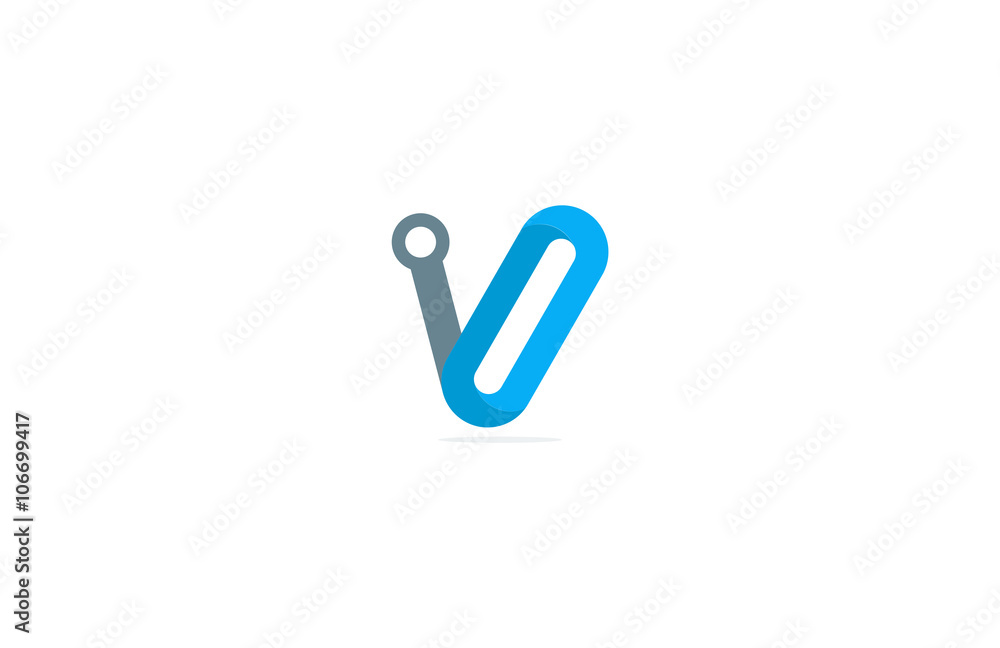 letter v technology connection logo