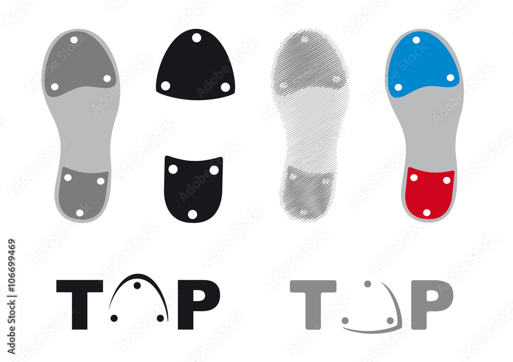 Tap dance shoes vector. Icons tap shoes. Sole tap shoes. Set dancing shoes on a white background - obrazy, fototapety, plakaty 