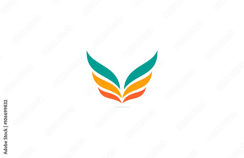 wings colorful business logo