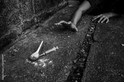 Conceptual image on the subject of drug addiction
