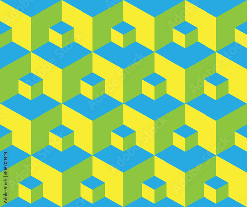 Illustration seamless pattern 3d cube