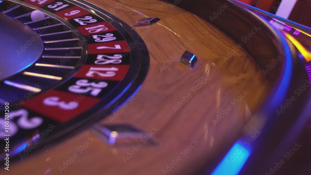Roulette Wheel in a casino - ball on 31 black Roulette Wheel in a casino - ball on 31 black