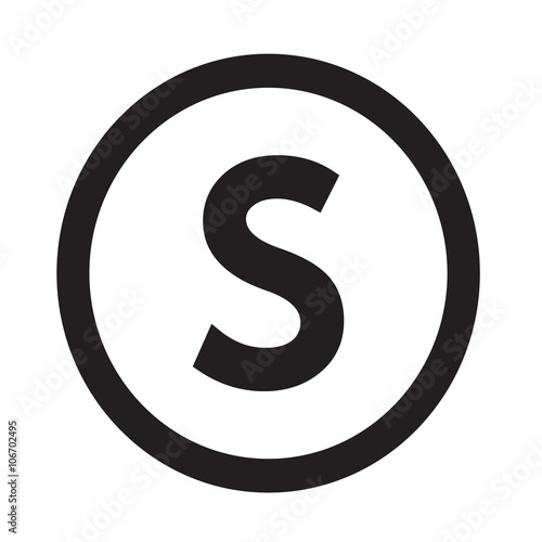 Basic font letter S icon Illustration design