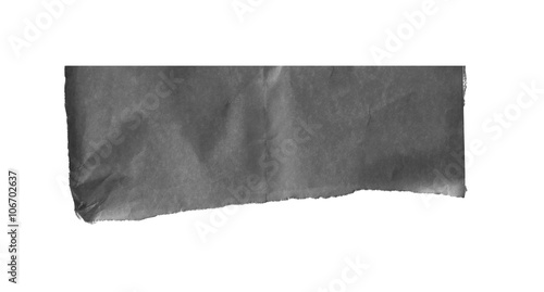 black paper isolated on white background