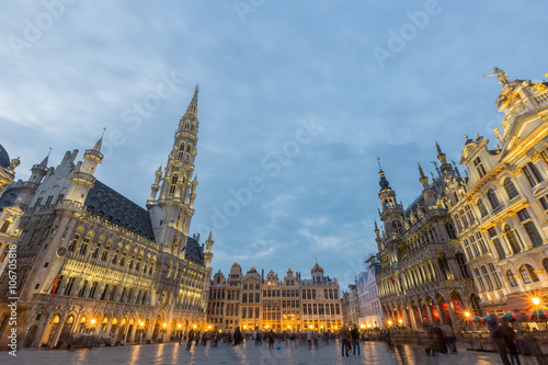 Grand place in Brussels,Belgium at dusk