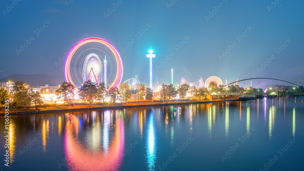 Spring Festival Stuttgart - Germany, long exposure with ligthtrails