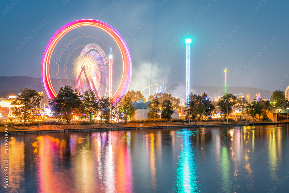 Spring Festival Stuttgart - Germany, long exposure with ligthtrails