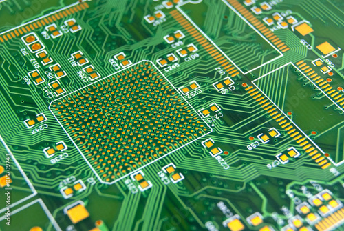 Printed circuit board green electronic background