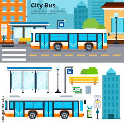 Bus on street in the city