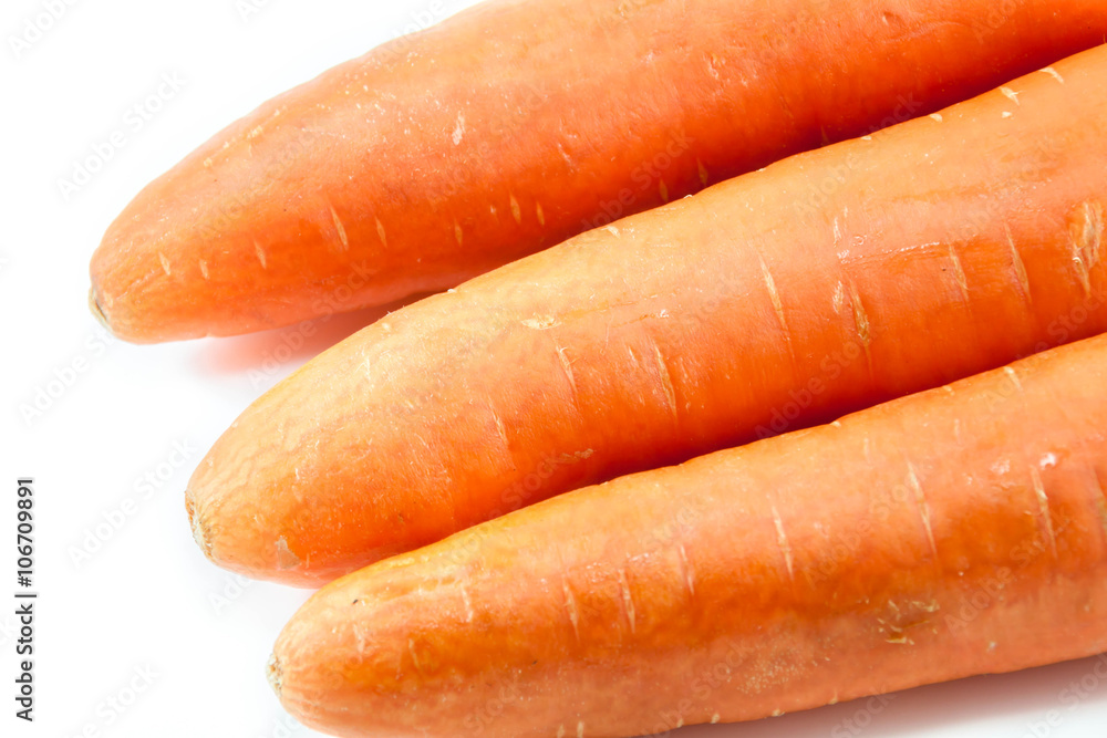 selective focus carrot on white background. selective focus carrot on white background.