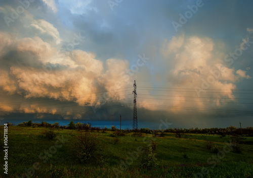 power line and the rain clouds