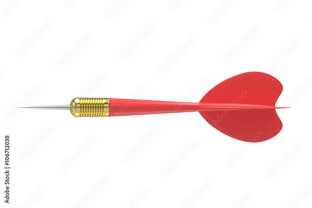 red dart isolated on white. 3D rendering. red dart isolated on white. 3D rendering.