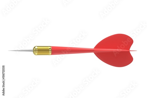 red dart isolated on white. 3D rendering.